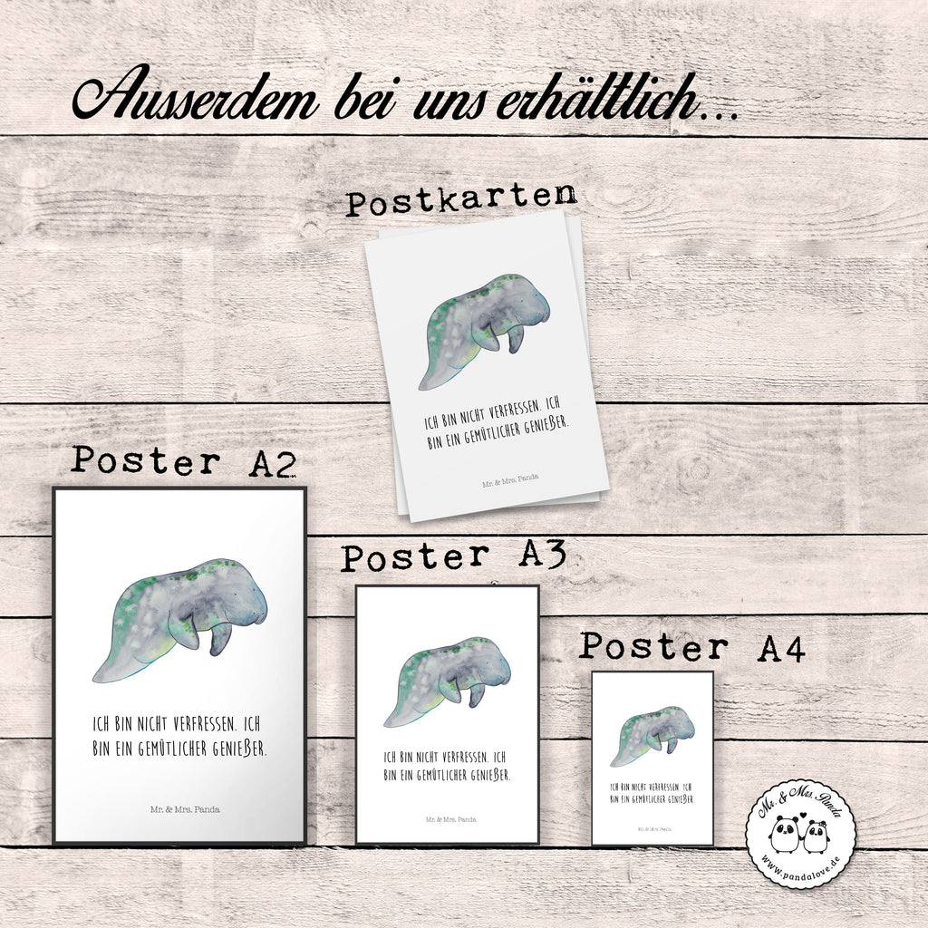 Poster Seekuh chillt Poster, Wandposter, Bild, Wanddeko, Küchenposter, Kinderposter, Wanddeko Bild, Raumdekoration, Wanddekoration, Handgemaltes Poster, Mr. & Mrs. Panda Poster, Designposter, Kunstdruck, Posterdruck, Meerestiere, Meer, Urlaub, Seekuh, Seekühe, Diät, Abnehmen, Zucker, Diätwahn, Essen, Süßigkeiten