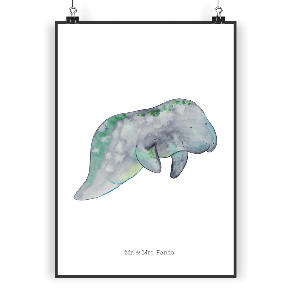 Poster Seekuh chillt Poster, Wandposter, Bild, Wanddeko, Küchenposter, Kinderposter, Wanddeko Bild, Raumdekoration, Wanddekoration, Handgemaltes Poster, Mr. & Mrs. Panda Poster, Designposter, Kunstdruck, Posterdruck, Meerestiere, Meer, Urlaub, Seekuh, Seekühe, Diät, Abnehmen, Zucker, Diätwahn, Essen, Süßigkeiten