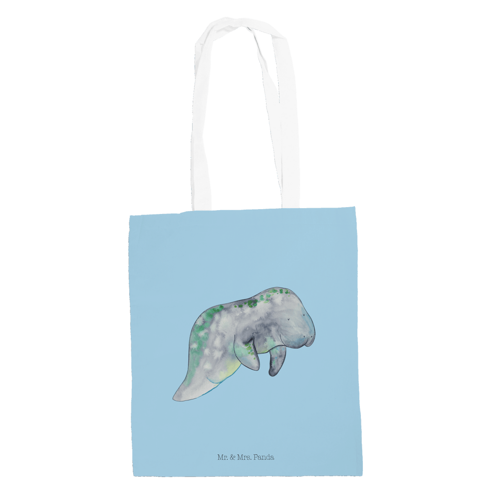 Tragetasche Seekuh chillt Beuteltasche, Beutel, Einkaufstasche, Jutebeutel, Stoffbeutel, Meerestiere, Meer, Urlaub, Seekuh, Seekühe, Diät, Abnehmen, Zucker, Diätwahn, Essen, Süßigkeiten