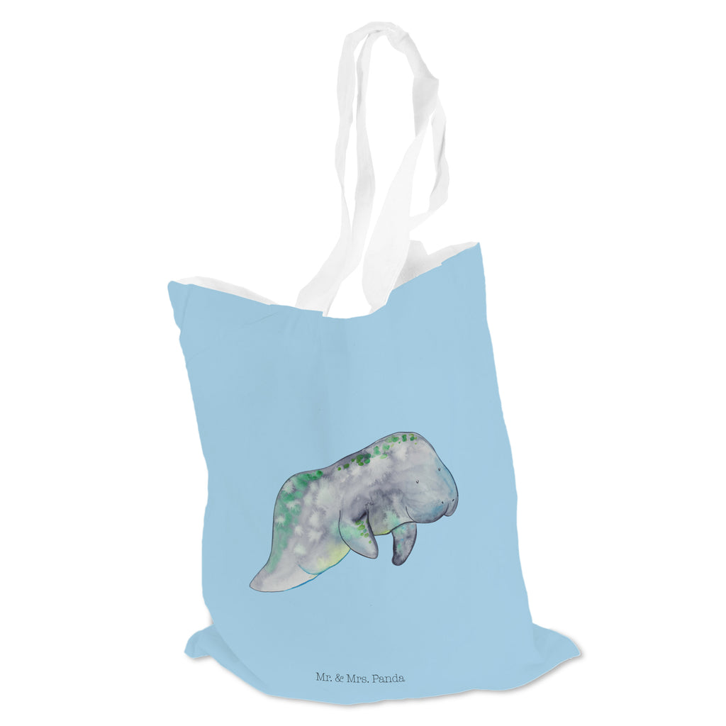Tragetasche Seekuh chillt Beuteltasche, Beutel, Einkaufstasche, Jutebeutel, Stoffbeutel, Meerestiere, Meer, Urlaub, Seekuh, Seekühe, Diät, Abnehmen, Zucker, Diätwahn, Essen, Süßigkeiten