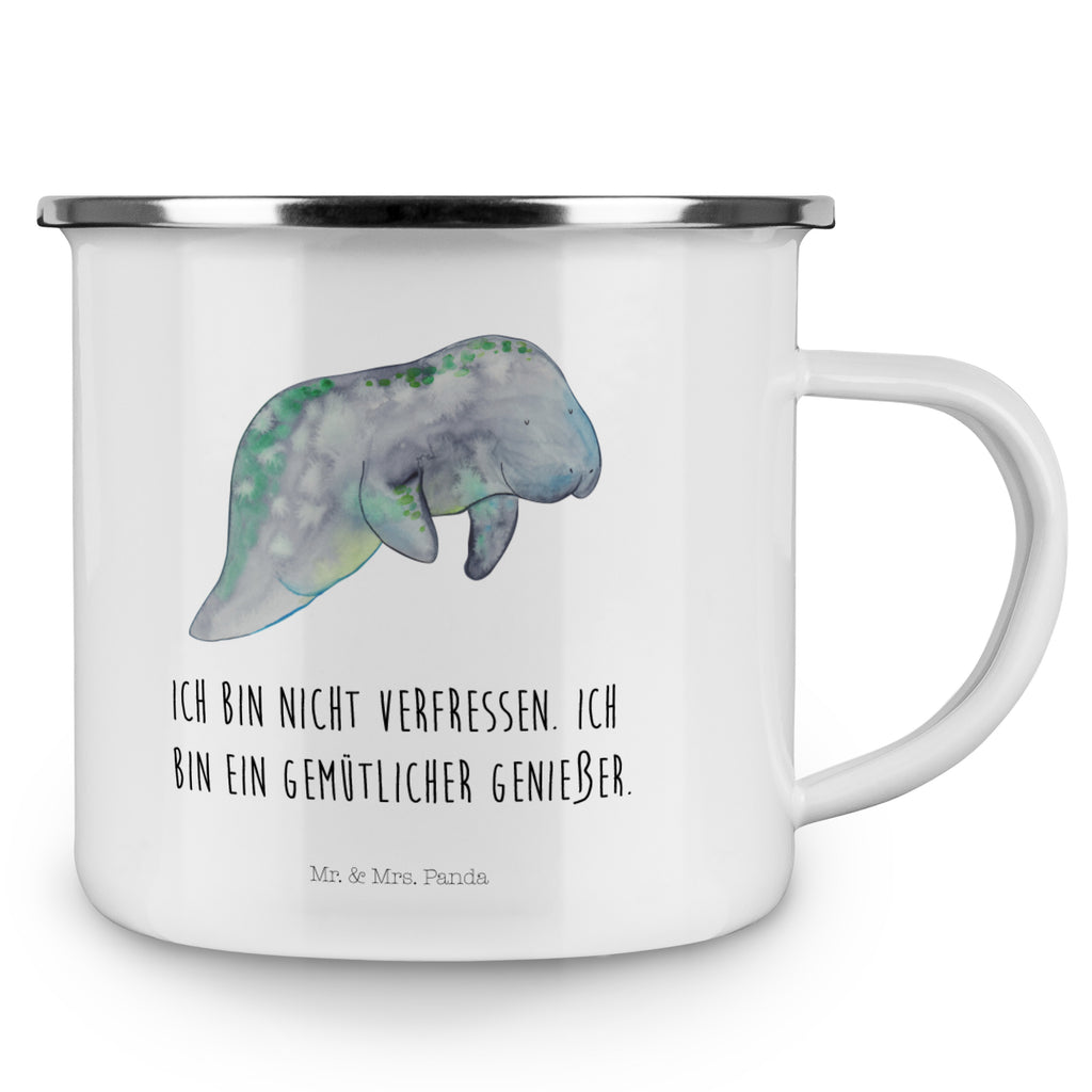 Camping Emaille Tasse Seekuh chillt Campingtasse, Trinkbecher, Metalltasse, Outdoor Tasse, Emaille Trinkbecher, Blechtasse Outdoor, Emaille Campingbecher, Edelstahl Trinkbecher, Metalltasse für Camping, Kaffee Blechtasse, Camping Tasse Metall, Meerestiere, Meer, Urlaub, Seekuh, Seekühe, Diät, Abnehmen, Zucker, Diätwahn, Essen, Süßigkeiten