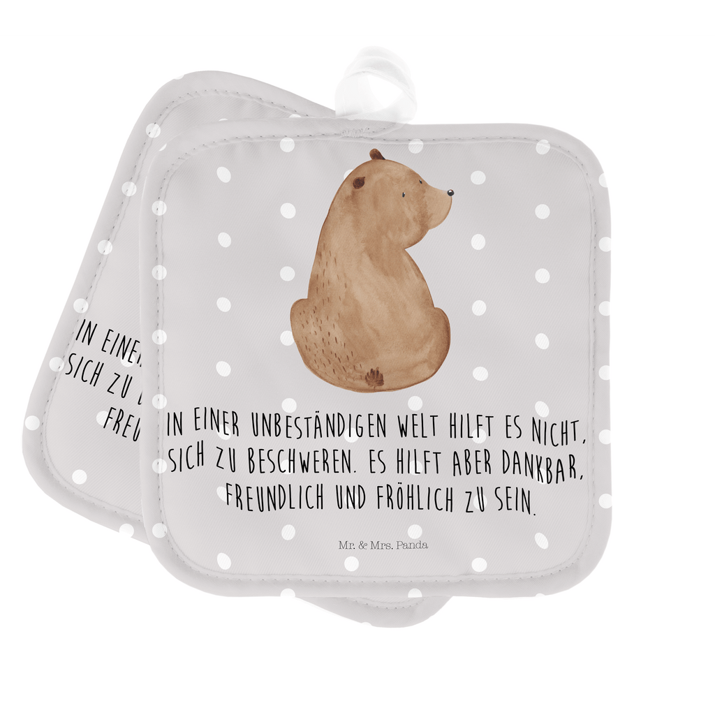 2er Set Topflappen  Bär Schulterblick Topflappen, Topfuntersetzer, Ofenhandschuh, Topflappen Set, Topflappen lustig, Topflappen mit Spruch, Bär, Teddy, Teddybär, Selbstachtung, Weltansicht, Motivation, Bären, Bärenliebe, Weisheit