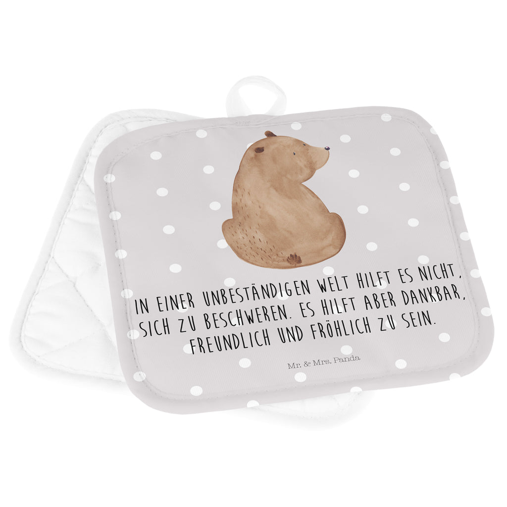 2er Set Topflappen  Bär Schulterblick Topflappen, Topfuntersetzer, Ofenhandschuh, Topflappen Set, Topflappen lustig, Topflappen mit Spruch, Bär, Teddy, Teddybär, Selbstachtung, Weltansicht, Motivation, Bären, Bärenliebe, Weisheit