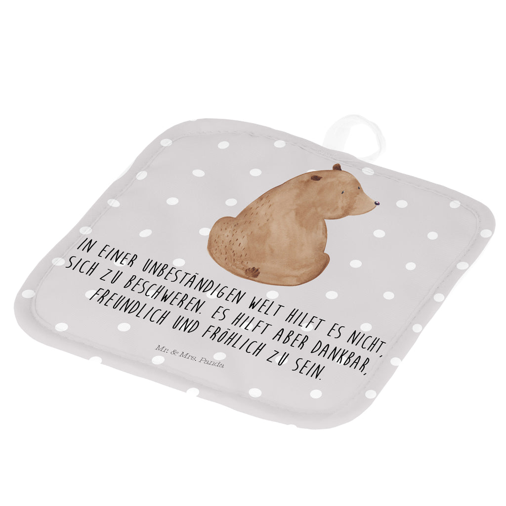2er Set Topflappen  Bär Schulterblick Topflappen, Topfuntersetzer, Ofenhandschuh, Topflappen Set, Topflappen lustig, Topflappen mit Spruch, Bär, Teddy, Teddybär, Selbstachtung, Weltansicht, Motivation, Bären, Bärenliebe, Weisheit