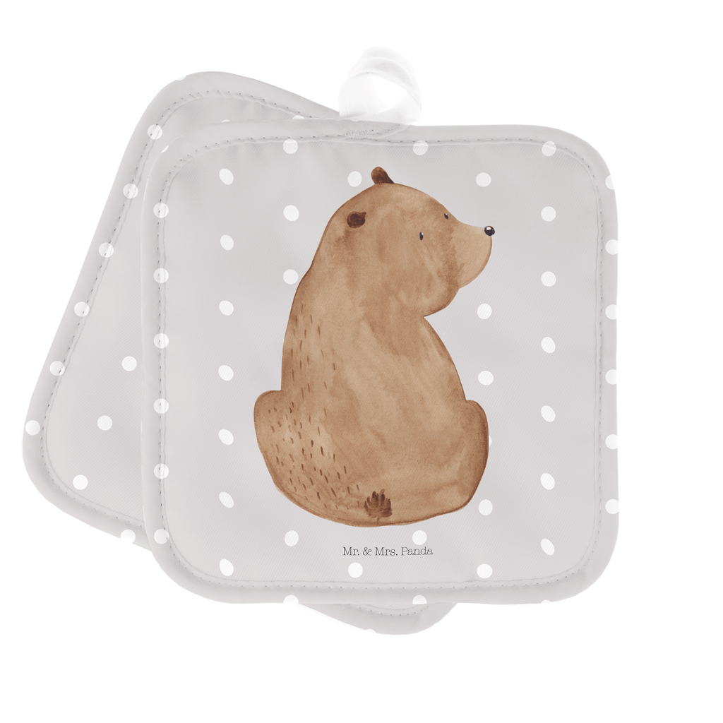 2er Set Topflappen  Bär Schulterblick Topflappen, Topfuntersetzer, Ofenhandschuh, Topflappen Set, Topflappen lustig, Topflappen mit Spruch, Bär, Teddy, Teddybär, Selbstachtung, Weltansicht, Motivation, Bären, Bärenliebe, Weisheit