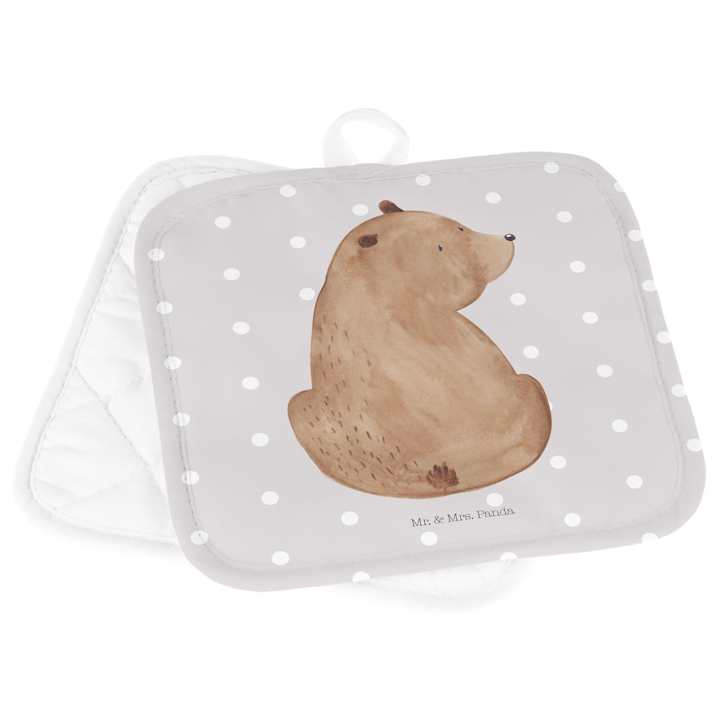 2er Set Topflappen  Bär Schulterblick Topflappen, Topfuntersetzer, Ofenhandschuh, Topflappen Set, Topflappen lustig, Topflappen mit Spruch, Bär, Teddy, Teddybär, Selbstachtung, Weltansicht, Motivation, Bären, Bärenliebe, Weisheit