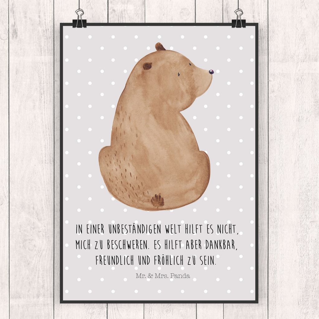 Poster Bär Schulterblick Poster, Wandposter, Bild, Wanddeko, Küchenposter, Kinderposter, Wanddeko Bild, Raumdekoration, Wanddekoration, Handgemaltes Poster, Mr. & Mrs. Panda Poster, Designposter, Kunstdruck, Posterdruck, Bär, Teddy, Teddybär, Selbstachtung, Weltansicht, Motivation, Bären, Bärenliebe, Weisheit