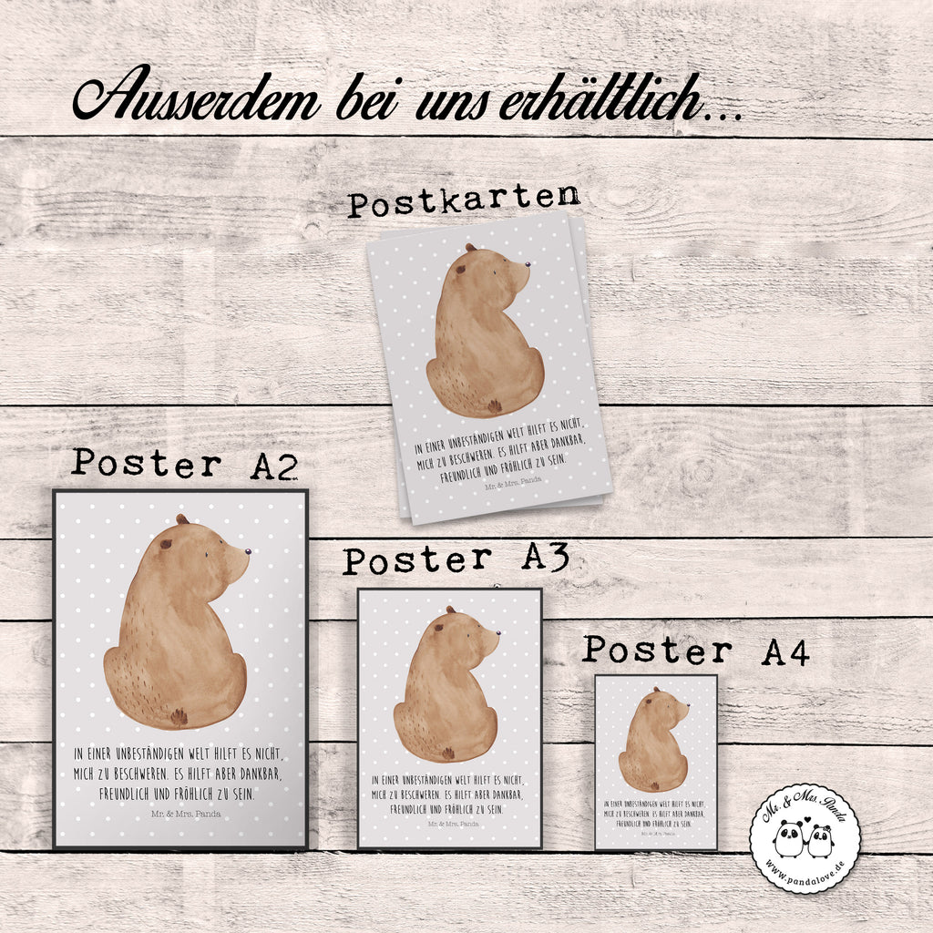 Poster Bär Schulterblick Poster, Wandposter, Bild, Wanddeko, Küchenposter, Kinderposter, Wanddeko Bild, Raumdekoration, Wanddekoration, Handgemaltes Poster, Mr. & Mrs. Panda Poster, Designposter, Kunstdruck, Posterdruck, Bär, Teddy, Teddybär, Selbstachtung, Weltansicht, Motivation, Bären, Bärenliebe, Weisheit