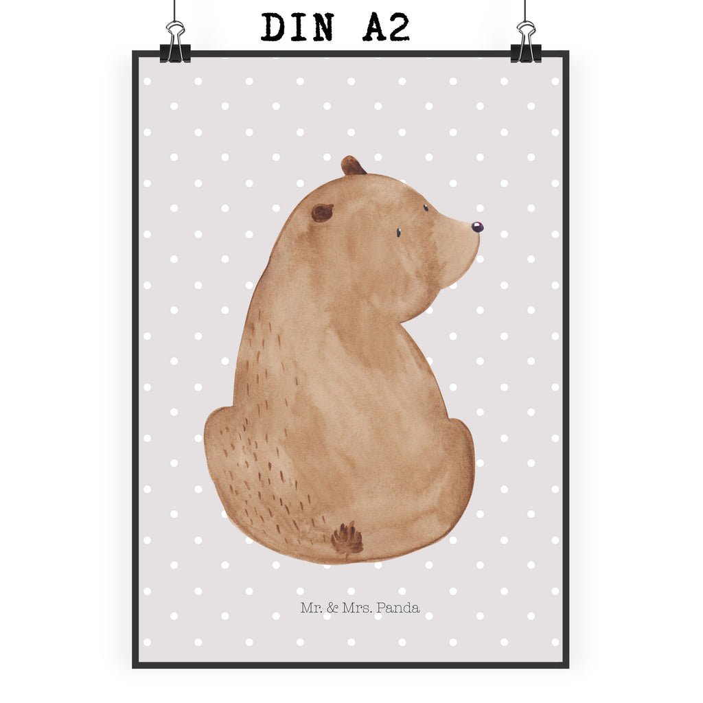 Poster Bär Schulterblick Poster, Wandposter, Bild, Wanddeko, Küchenposter, Kinderposter, Wanddeko Bild, Raumdekoration, Wanddekoration, Handgemaltes Poster, Mr. & Mrs. Panda Poster, Designposter, Kunstdruck, Posterdruck, Bär, Teddy, Teddybär, Selbstachtung, Weltansicht, Motivation, Bären, Bärenliebe, Weisheit
