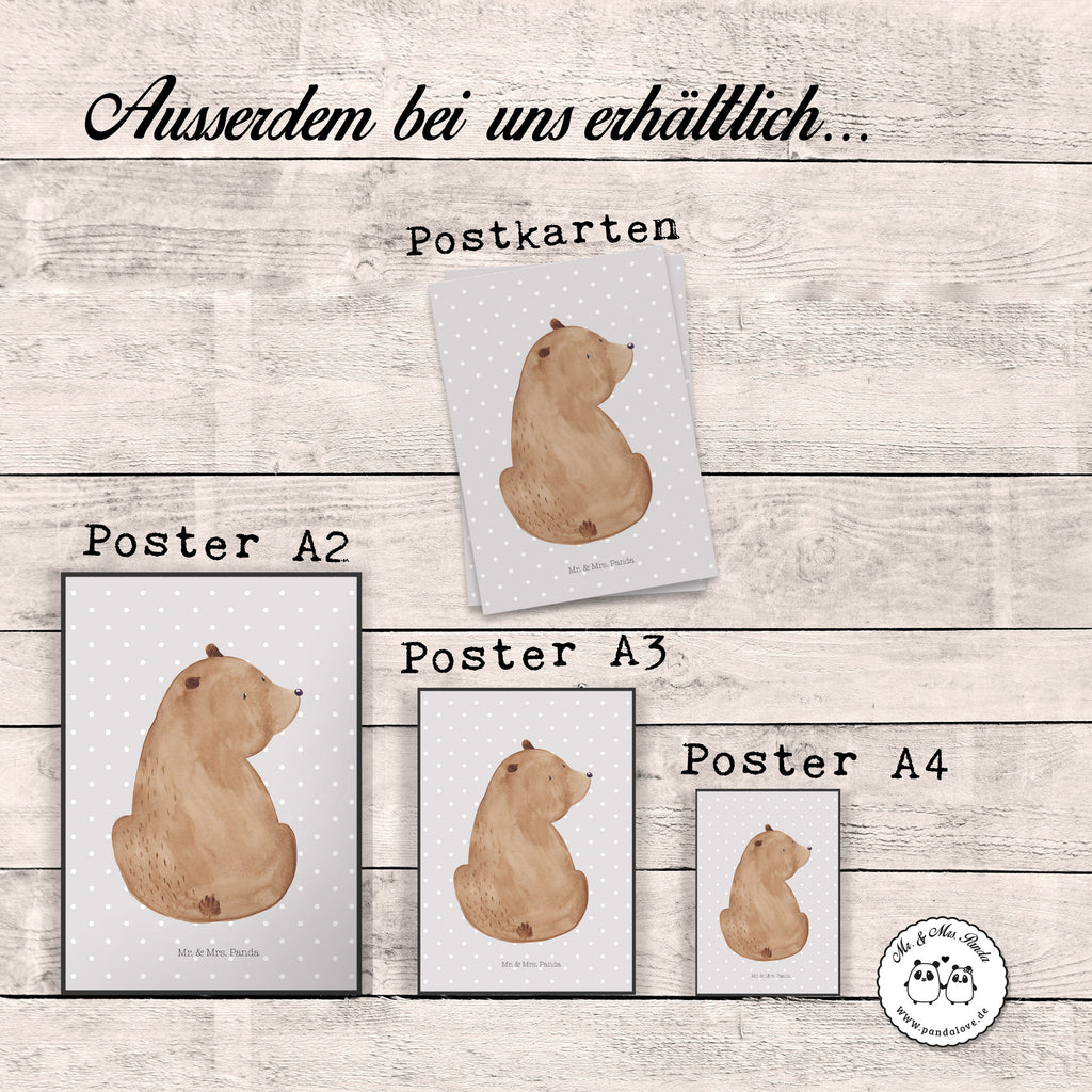 Poster Bär Schulterblick Poster, Wandposter, Bild, Wanddeko, Küchenposter, Kinderposter, Wanddeko Bild, Raumdekoration, Wanddekoration, Handgemaltes Poster, Mr. & Mrs. Panda Poster, Designposter, Kunstdruck, Posterdruck, Bär, Teddy, Teddybär, Selbstachtung, Weltansicht, Motivation, Bären, Bärenliebe, Weisheit
