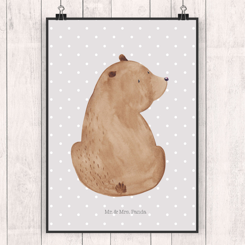 Poster Bär Schulterblick Poster, Wandposter, Bild, Wanddeko, Küchenposter, Kinderposter, Wanddeko Bild, Raumdekoration, Wanddekoration, Handgemaltes Poster, Mr. & Mrs. Panda Poster, Designposter, Kunstdruck, Posterdruck, Bär, Teddy, Teddybär, Selbstachtung, Weltansicht, Motivation, Bären, Bärenliebe, Weisheit