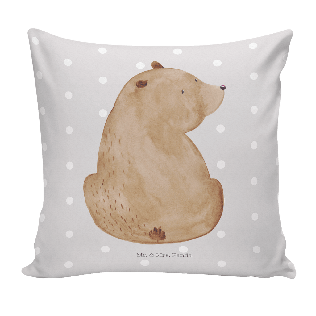 40x40 Kissen Bär Schulterblick Kissenhülle, Kopfkissen, Sofakissen, Dekokissen, Motivkissen, Bär, Teddy, Teddybär, Selbstachtung, Weltansicht, Motivation, Bären, Bärenliebe, Weisheit