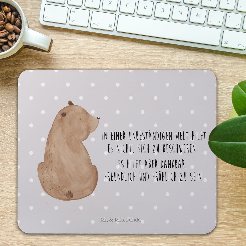 Mauspad Bär Schulterblick Mousepad, Computer zubehör, Büroausstattung, PC Zubehör, Arbeitszimmer, Mauspad, Einzigartiges Mauspad, Designer Mauspad, Bär, Teddy, Teddybär, Selbstachtung, Weltansicht, Motivation, Bären, Bärenliebe, Weisheit