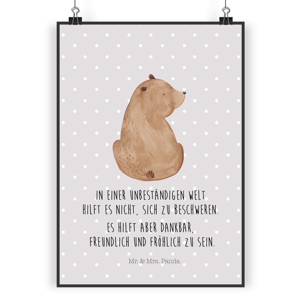 Poster Bär Schulterblick Poster, Wandposter, Bild, Wanddeko, Küchenposter, Kinderposter, Wanddeko Bild, Raumdekoration, Wanddekoration, Handgemaltes Poster, Mr. & Mrs. Panda Poster, Designposter, Kunstdruck, Posterdruck, Bär, Teddy, Teddybär, Selbstachtung, Weltansicht, Motivation, Bären, Bärenliebe, Weisheit