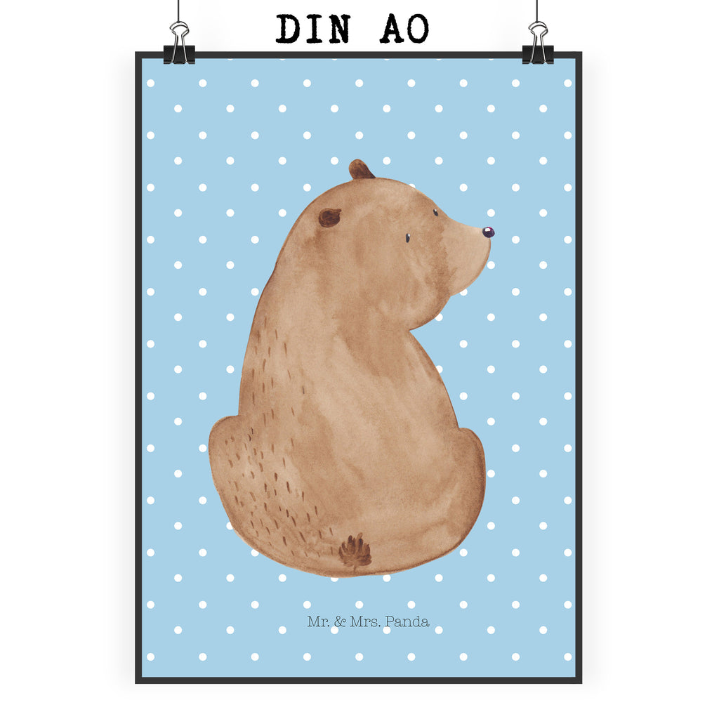 Poster Bär Schulterblick Poster, Wandposter, Bild, Wanddeko, Küchenposter, Kinderposter, Wanddeko Bild, Raumdekoration, Wanddekoration, Handgemaltes Poster, Mr. & Mrs. Panda Poster, Designposter, Kunstdruck, Posterdruck, Bär, Teddy, Teddybär, Selbstachtung, Weltansicht, Motivation, Bären, Bärenliebe, Weisheit