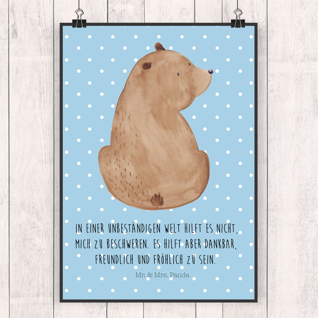Poster Bär Schulterblick Poster, Wandposter, Bild, Wanddeko, Küchenposter, Kinderposter, Wanddeko Bild, Raumdekoration, Wanddekoration, Handgemaltes Poster, Mr. & Mrs. Panda Poster, Designposter, Kunstdruck, Posterdruck, Bär, Teddy, Teddybär, Selbstachtung, Weltansicht, Motivation, Bären, Bärenliebe, Weisheit