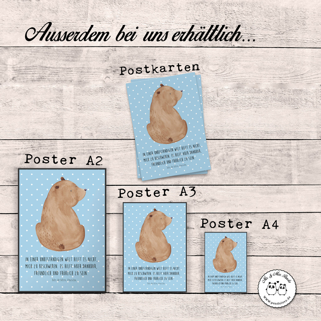 Poster Bär Schulterblick Poster, Wandposter, Bild, Wanddeko, Küchenposter, Kinderposter, Wanddeko Bild, Raumdekoration, Wanddekoration, Handgemaltes Poster, Mr. & Mrs. Panda Poster, Designposter, Kunstdruck, Posterdruck, Bär, Teddy, Teddybär, Selbstachtung, Weltansicht, Motivation, Bären, Bärenliebe, Weisheit