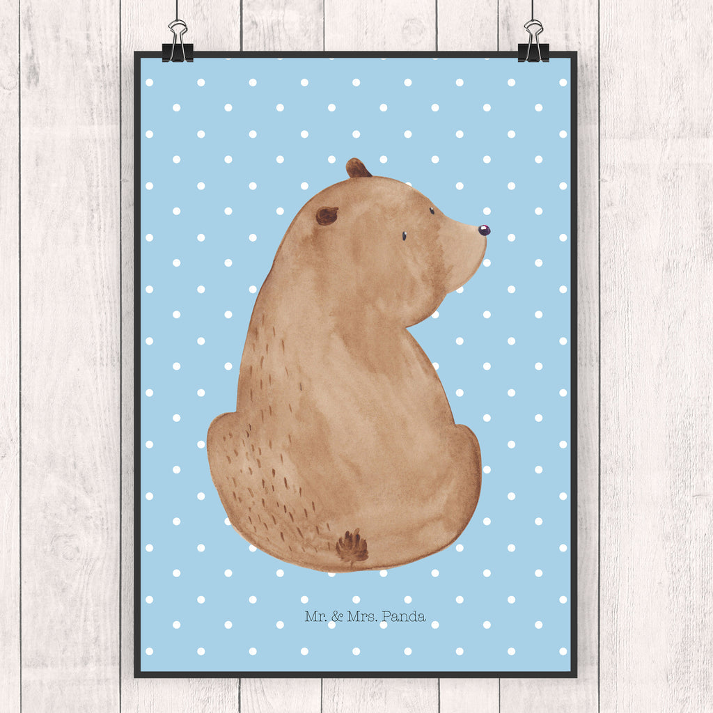 Poster Bär Schulterblick Poster, Wandposter, Bild, Wanddeko, Küchenposter, Kinderposter, Wanddeko Bild, Raumdekoration, Wanddekoration, Handgemaltes Poster, Mr. & Mrs. Panda Poster, Designposter, Kunstdruck, Posterdruck, Bär, Teddy, Teddybär, Selbstachtung, Weltansicht, Motivation, Bären, Bärenliebe, Weisheit