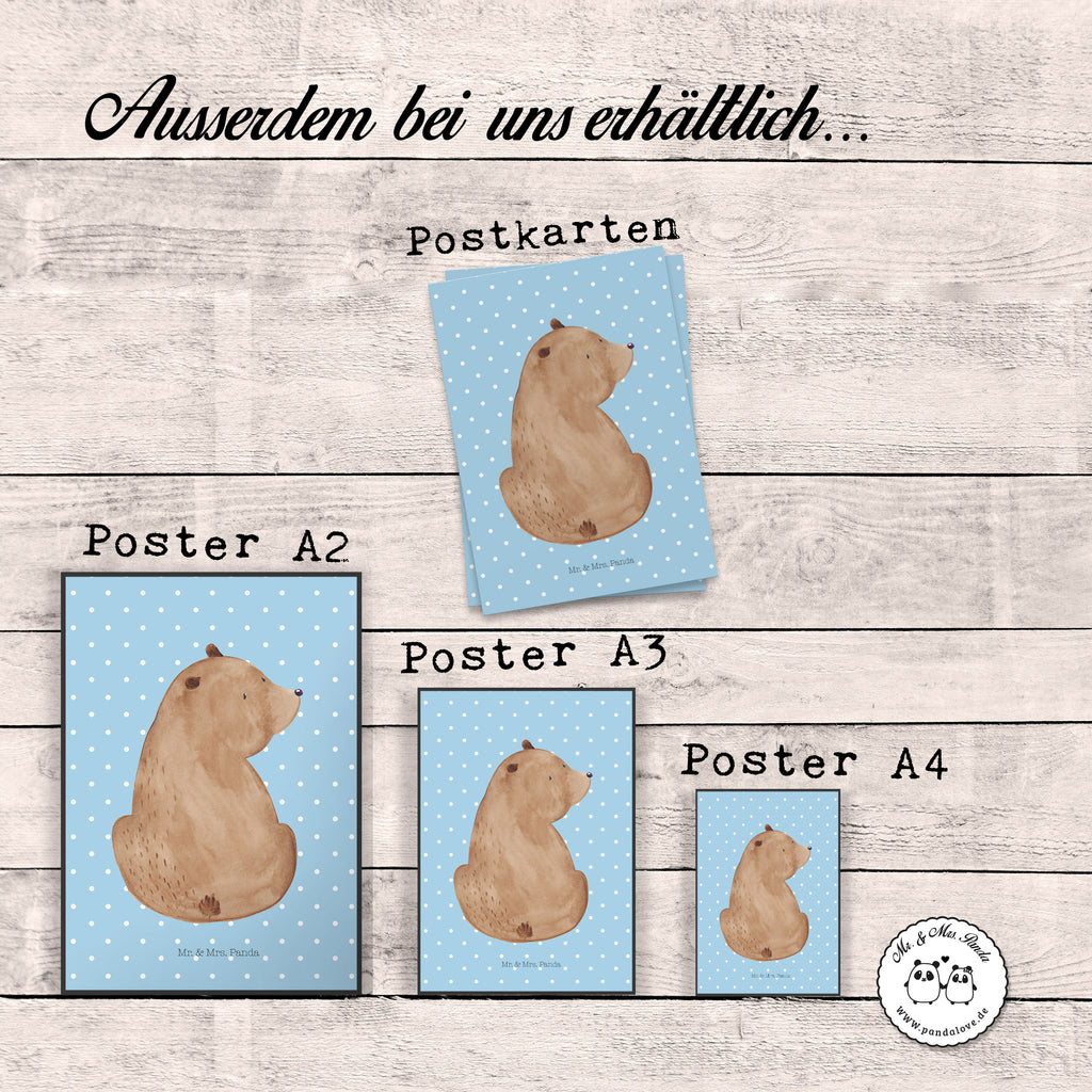 Poster Bär Schulterblick Poster, Wandposter, Bild, Wanddeko, Küchenposter, Kinderposter, Wanddeko Bild, Raumdekoration, Wanddekoration, Handgemaltes Poster, Mr. & Mrs. Panda Poster, Designposter, Kunstdruck, Posterdruck, Bär, Teddy, Teddybär, Selbstachtung, Weltansicht, Motivation, Bären, Bärenliebe, Weisheit