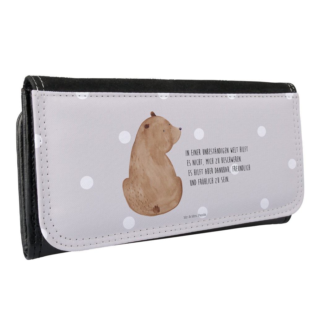 Damen Portemonnaie Bär Schulterblick Portemonnaie, Portemonee, Geldbörse, Damen, Groß, XXL, Geldbeutel, Portemonnaies, Bär, Teddy, Teddybär, Selbstachtung, Weltansicht, Motivation, Bären, Bärenliebe, Weisheit