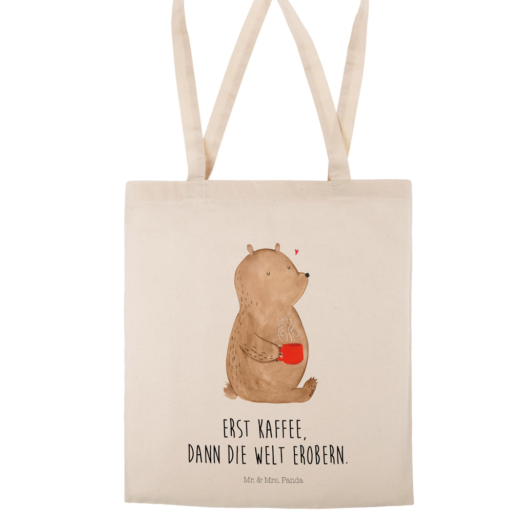 Tragetasche Bär Kaffee Beuteltasche, Beutel, Einkaufstasche, Jutebeutel, Stoffbeutel, Bär, Teddy, Teddybär, Kaffee, Coffee, Bären, guten Morgen, Morgenroutine, Welt erobern, Welt retten, Motivation