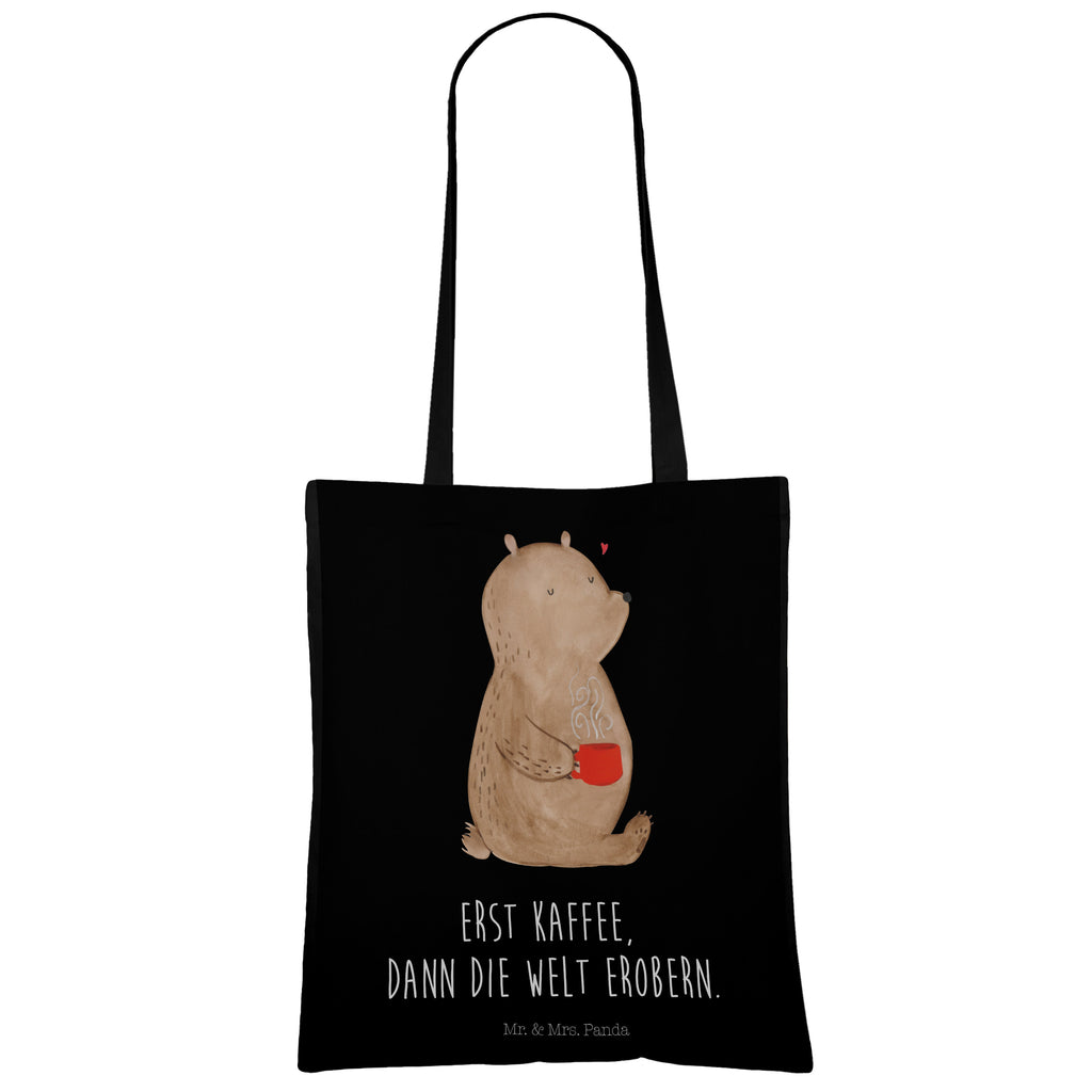 Tragetasche Bär Kaffee Beuteltasche, Beutel, Einkaufstasche, Jutebeutel, Stoffbeutel, Bär, Teddy, Teddybär, Kaffee, Coffee, Bären, guten Morgen, Morgenroutine, Welt erobern, Welt retten, Motivation