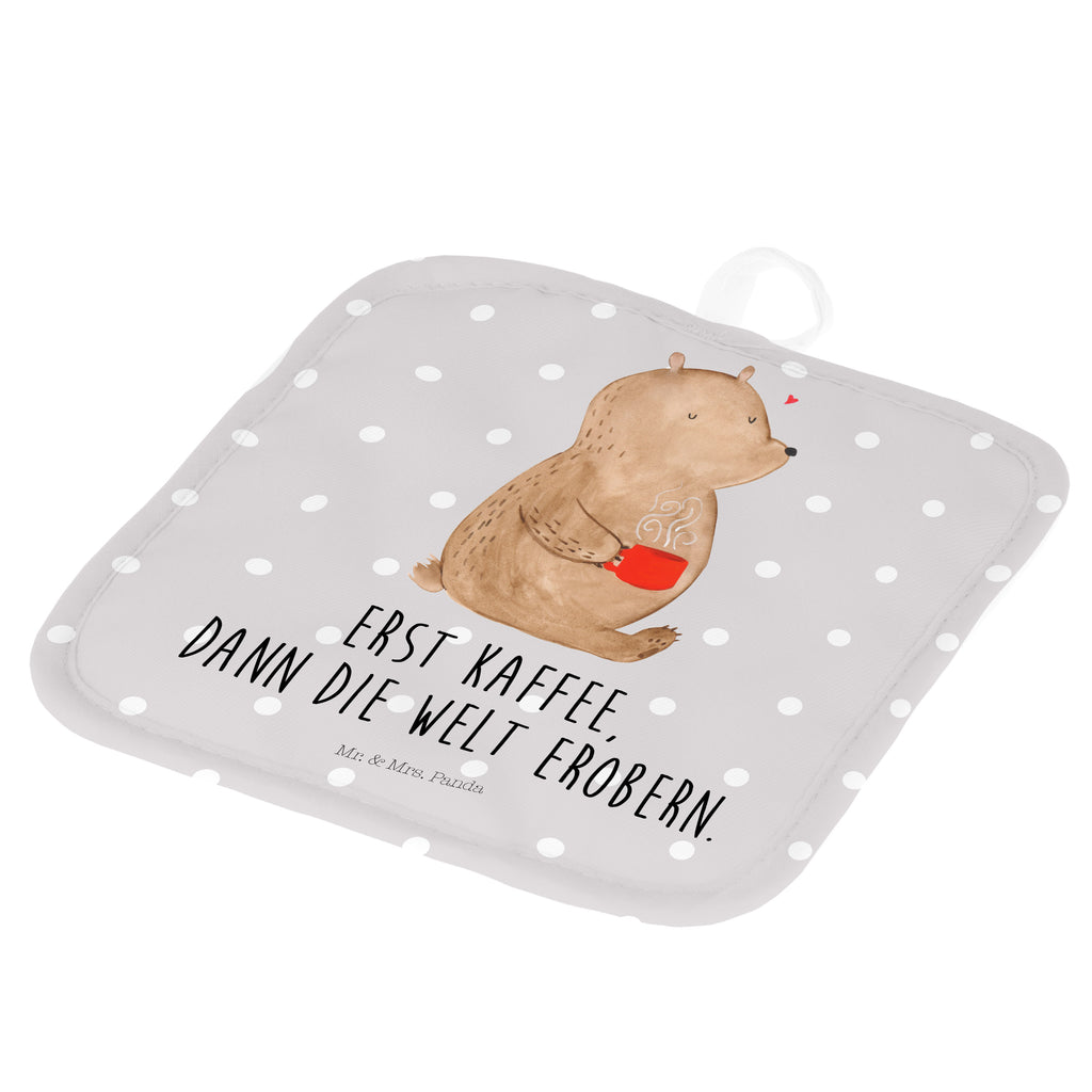 2er Set Topflappen  Bär Kaffee Topflappen, Topfuntersetzer, Ofenhandschuh, Topflappen Set, Topflappen lustig, Topflappen mit Spruch, Bär, Teddy, Teddybär, Kaffee, Coffee, Bären, guten Morgen, Morgenroutine, Welt erobern, Welt retten, Motivation