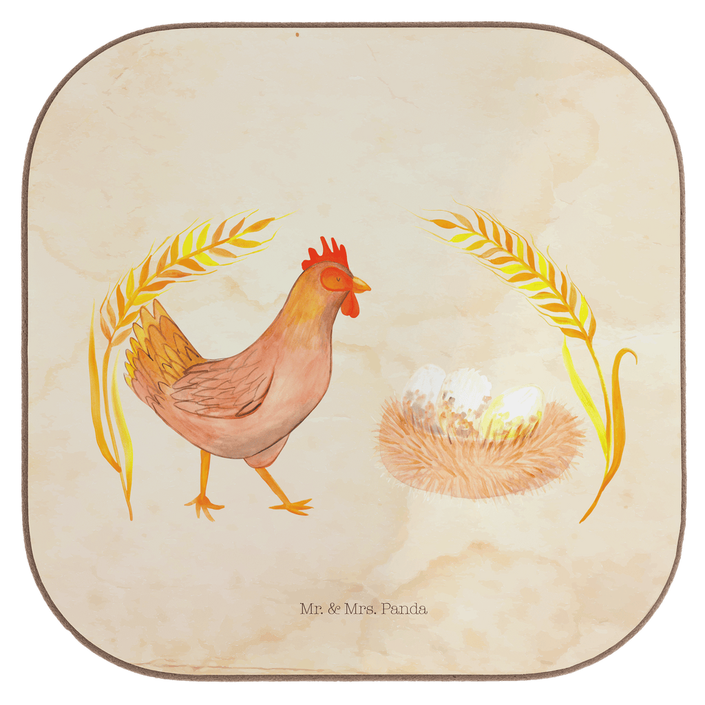 Quadratische Untersetzer Huhn stolz Bierdeckel, Glasuntersetzer, Untersetzer Gläser, Getränkeuntersetzer, Bauernhof, Hoftiere, Landwirt, Landwirtin, Hahn, Henne, Hühner, Eier, Hof, Landleben, Motivation, Geburt, Magie, Spruch, Schwangerschaft