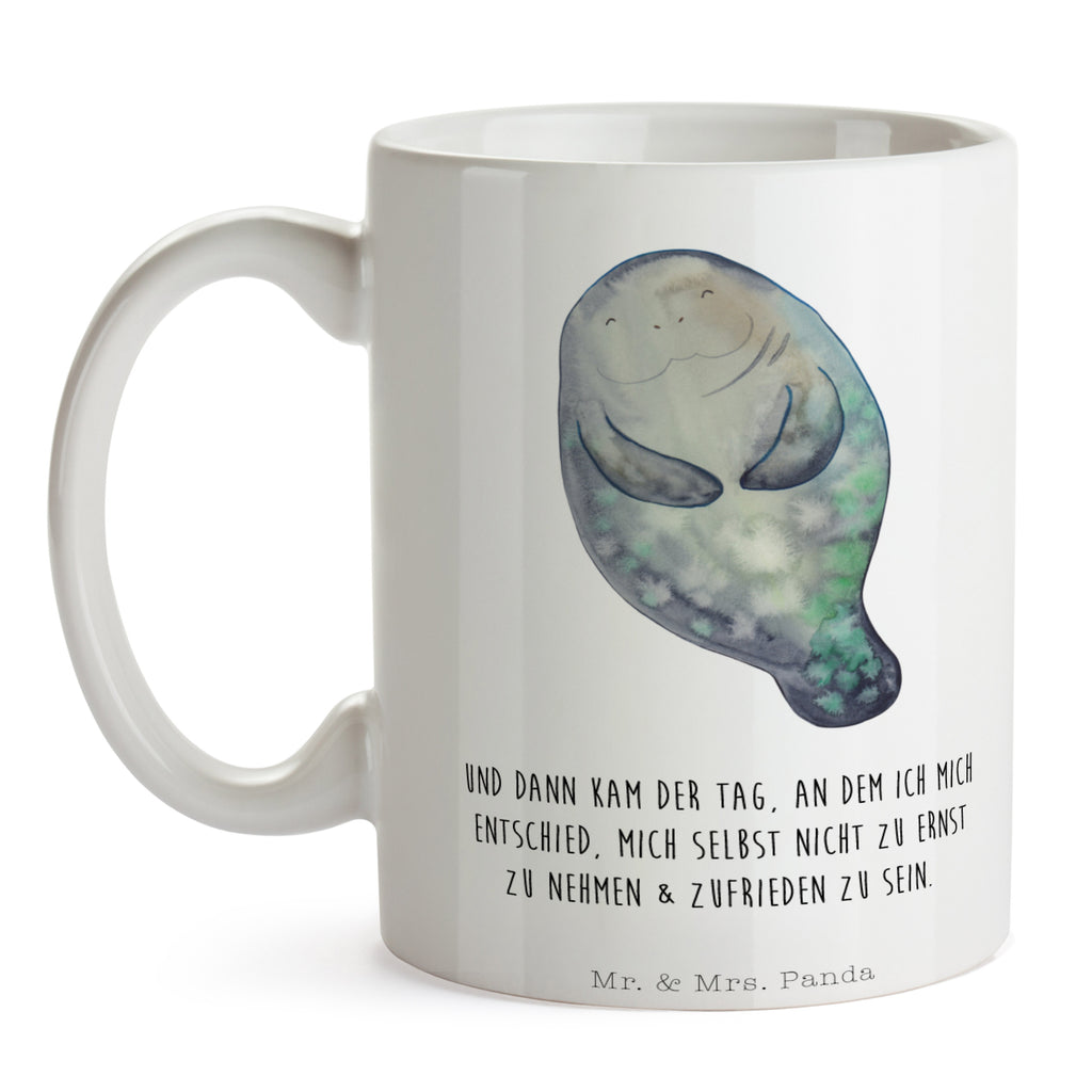 Tasse Seekuh happy Seekuh, Seekühe, Selbstliebe, Respekt, Neuanfang, Neustart, Achtsamkeit, Zufrieden, Liebeskummer, Freundin	 Becher, Kaffeetasse, Kaffeebecher, Tee, Frühstück, Büro  Meerestiere, Meer, Urlaub
