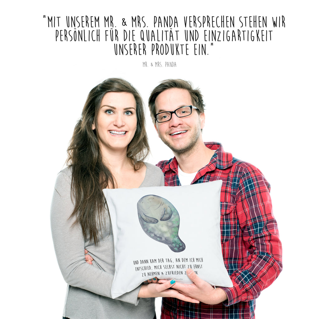 40x40 Kissen Seekuh happy Kissenhülle, Kopfkissen, Sofakissen, Dekokissen, Motivkissen, Meerestiere, Meer, Urlaub, Seekuh, Seekühe, Selbstliebe, Respekt, Neuanfang, Neustart, Achtsamkeit, Zufrieden, Liebeskummer, Freundin