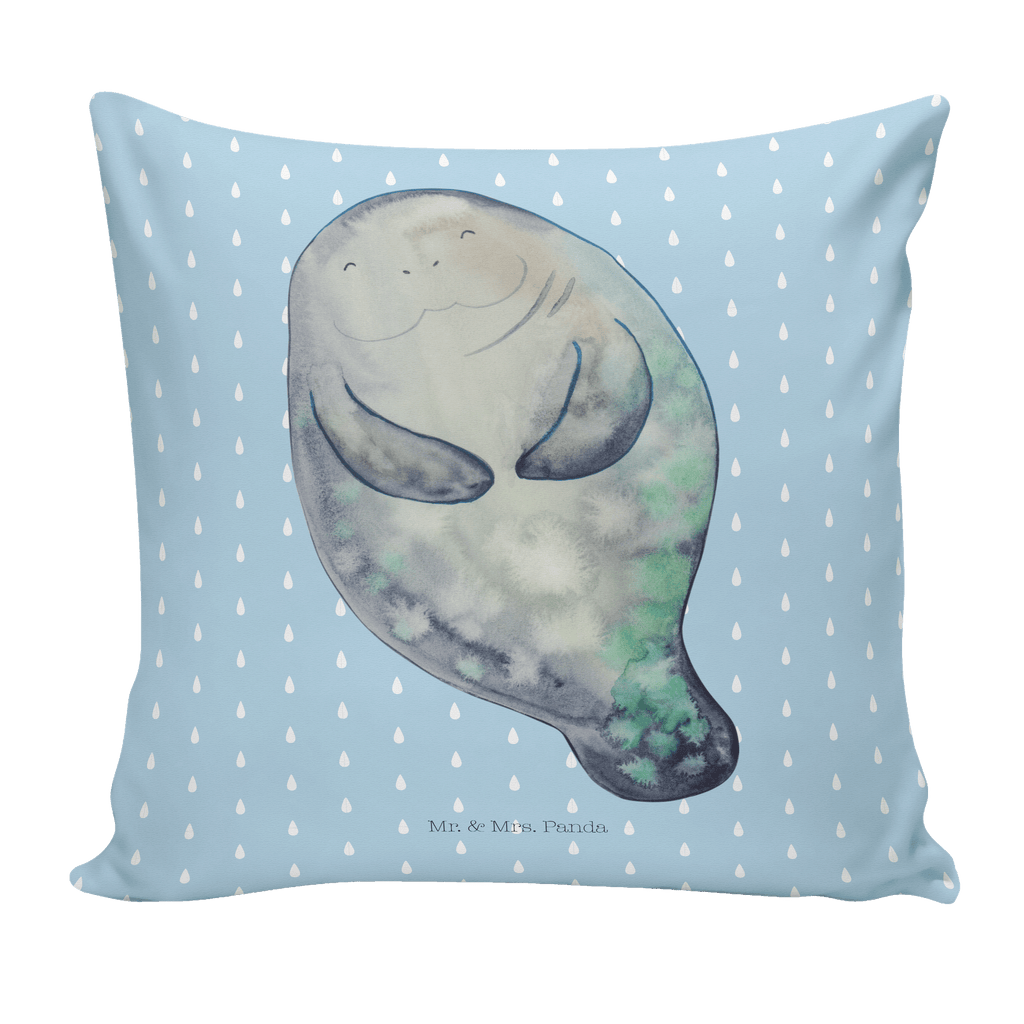 40x40 Kissen Seekuh happy Kissenhülle, Kopfkissen, Sofakissen, Dekokissen, Motivkissen, Meerestiere, Meer, Urlaub, Seekuh, Seekühe, Selbstliebe, Respekt, Neuanfang, Neustart, Achtsamkeit, Zufrieden, Liebeskummer, Freundin