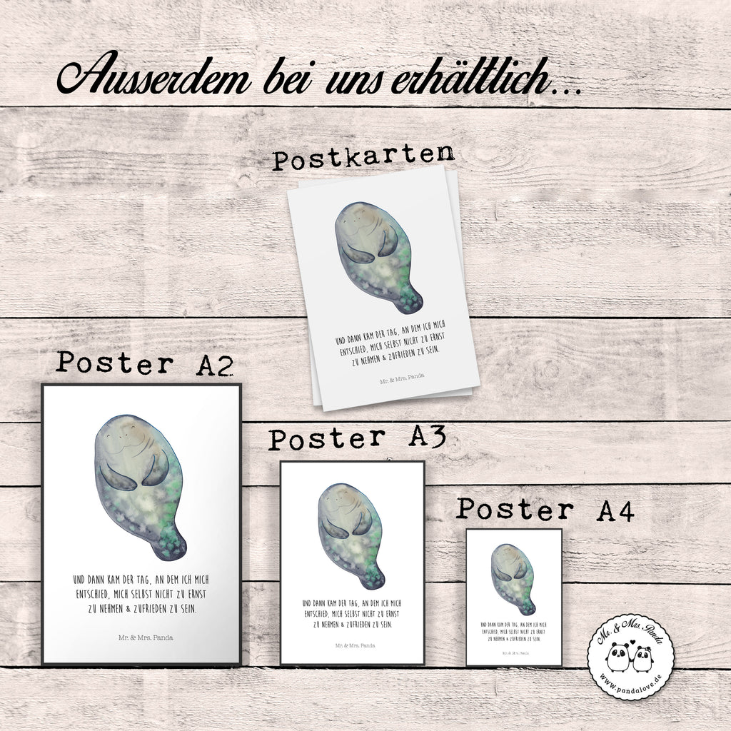 Poster Seekuh happy Poster, Wandposter, Bild, Wanddeko, Küchenposter, Kinderposter, Wanddeko Bild, Raumdekoration, Wanddekoration, Handgemaltes Poster, Mr. & Mrs. Panda Poster, Designposter, Kunstdruck, Posterdruck, Meerestiere, Meer, Urlaub, Seekuh, Seekühe, Selbstliebe, Respekt, Neuanfang, Neustart, Achtsamkeit, Zufrieden, Liebeskummer, Freundin