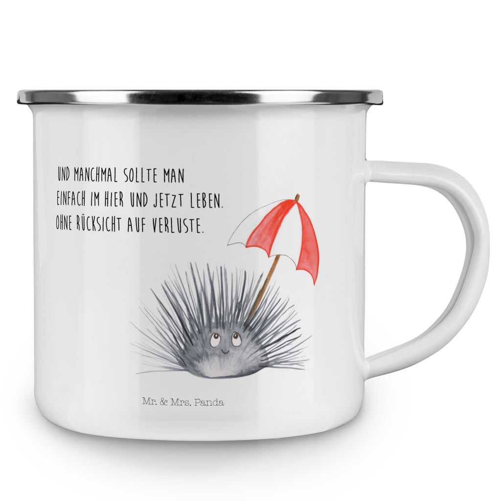 Camping Emaille Tasse Seeigel Campingtasse, Trinkbecher, Metalltasse, Outdoor Tasse, Emaille Trinkbecher, Blechtasse Outdoor, Emaille Campingbecher, Edelstahl Trinkbecher, Metalltasse für Camping, Kaffee Blechtasse, Camping Tasse Metall, Meerestiere, Meer, Urlaub, Seeigel, Achtsamkeit, Selbstakzeptanz, Selbstliebe, Hier und Jetzt, Leben, Lebe
