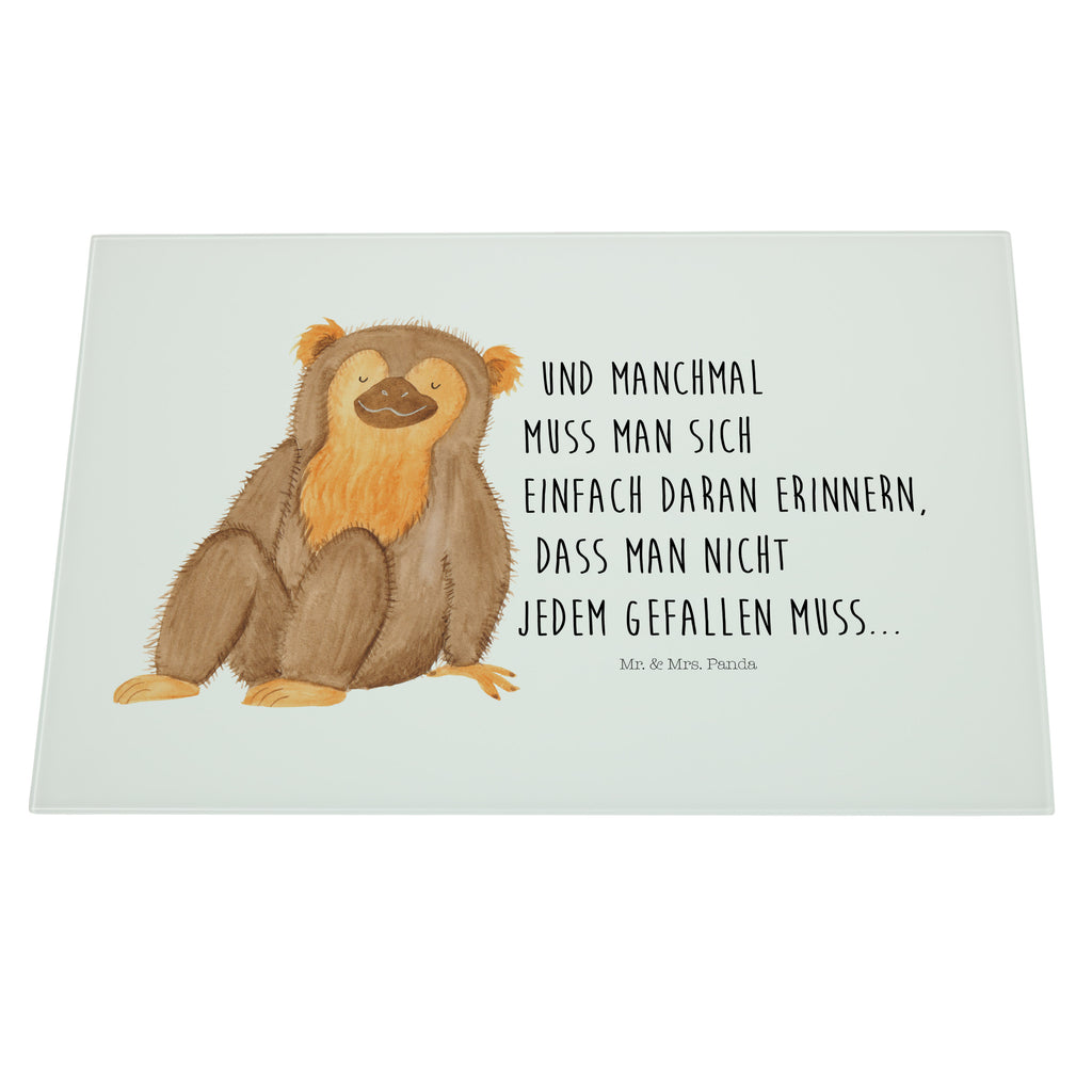 XL Glas Schneidbrett Affe Glasschneidebrett, Schneidebrett, Frühstücksbrett, Küche, Afrika, Wildtiere, Affe, Äffchen, Affen, Selbstliebe, Respekt, Motivation, Selbstachtung, Liebe, Selbstbewusstsein, Selfcare
