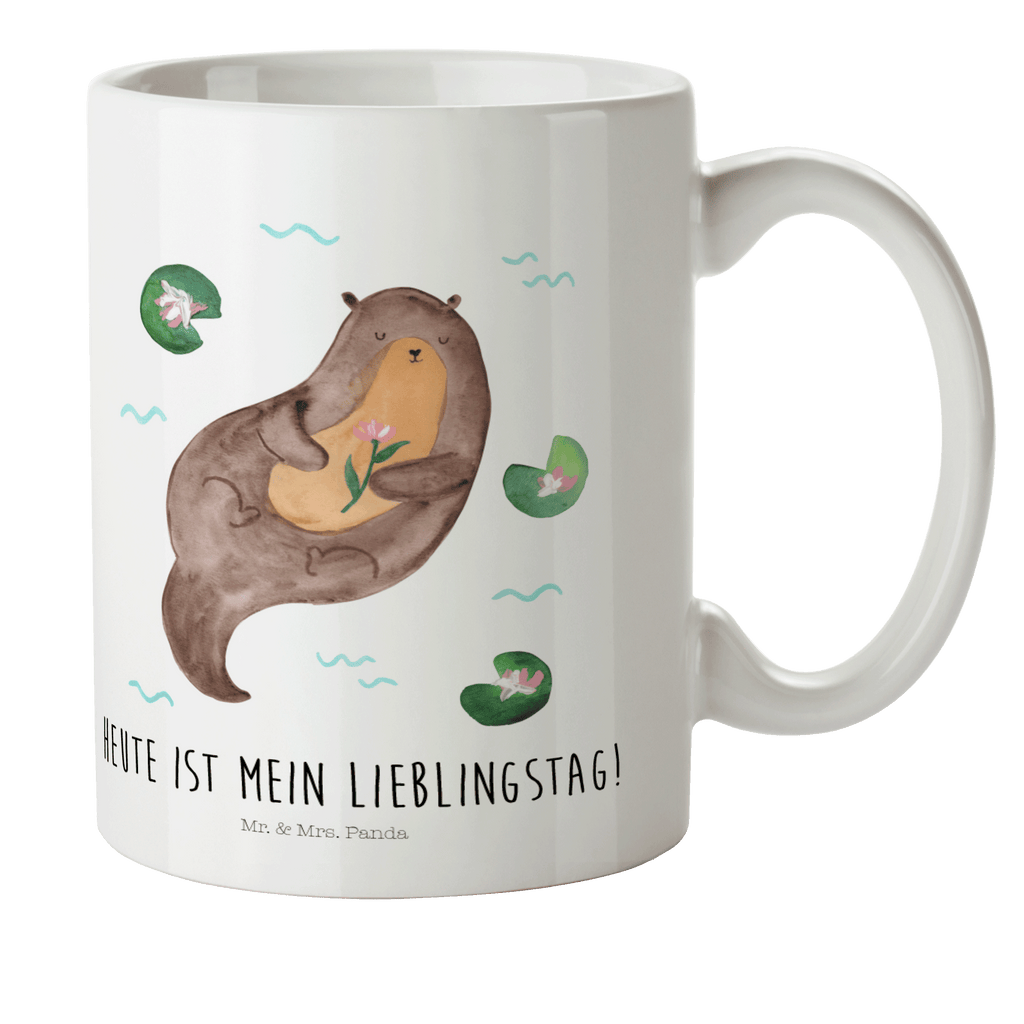 Kindertasse Otter mit Seerose Kunststoff Tasse, Kindergarten, Tasse, Trinkbecher, Camping Becher, Kaffeetasse, Kunststoffbecher, Kindergartenbecher, Outdoorgeschirr, Kunststoffgeschirr, Reisebecher, Reisetasse, Kinderbecher, Otter, Fischotter, Seeotter, Otter Seeotter See Otter
