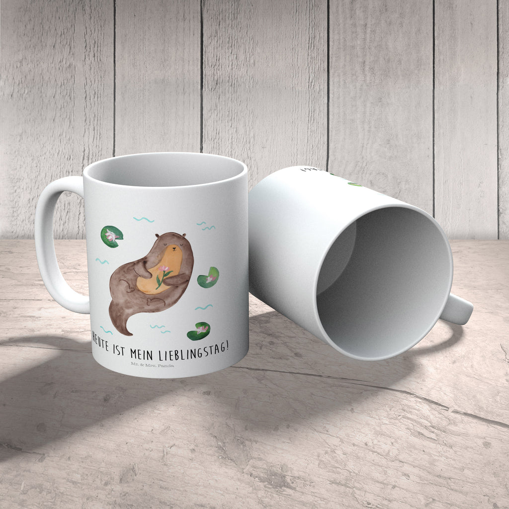 Kindertasse Otter mit Seerose Kunststoff Tasse, Kindergarten, Tasse, Trinkbecher, Camping Becher, Kaffeetasse, Kunststoffbecher, Kindergartenbecher, Outdoorgeschirr, Kunststoffgeschirr, Reisebecher, Reisetasse, Kinderbecher, Otter, Fischotter, Seeotter, Otter Seeotter See Otter