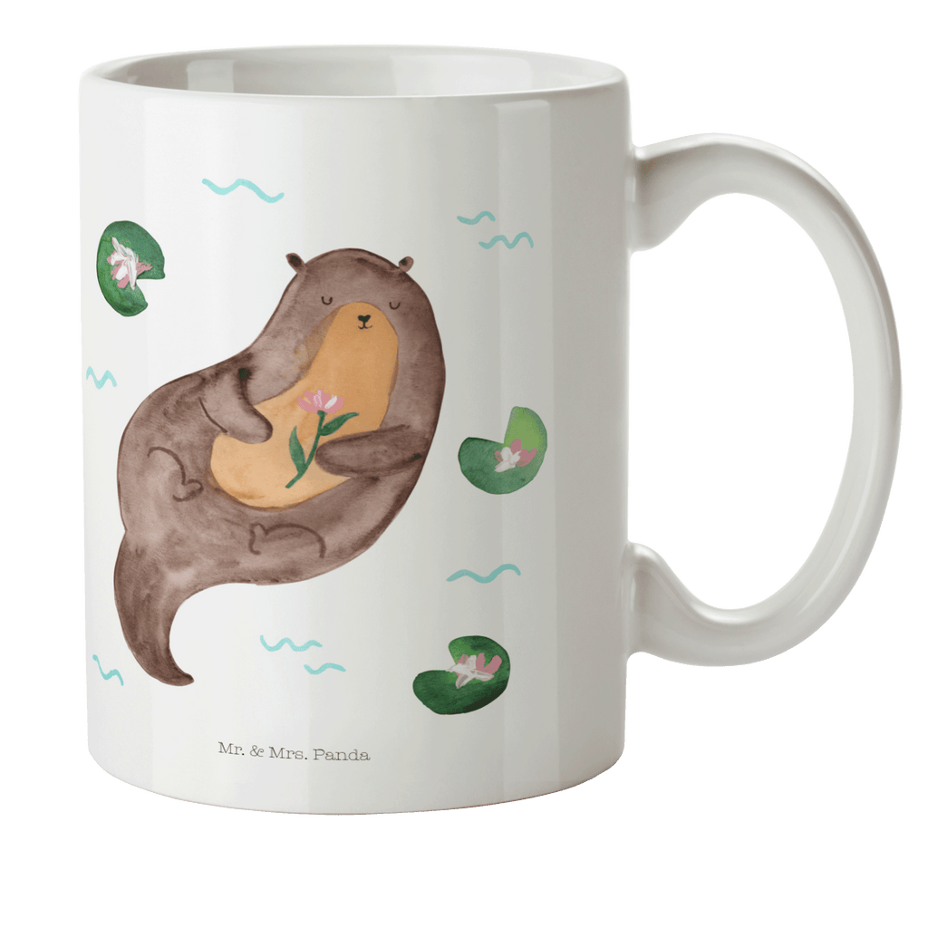 Kindertasse Otter mit Seerose Kunststoff Tasse, Kindergarten, Tasse, Trinkbecher, Camping Becher, Kaffeetasse, Kunststoffbecher, Kindergartenbecher, Outdoorgeschirr, Kunststoffgeschirr, Reisebecher, Reisetasse, Kinderbecher, Otter, Fischotter, Seeotter, Otter Seeotter See Otter