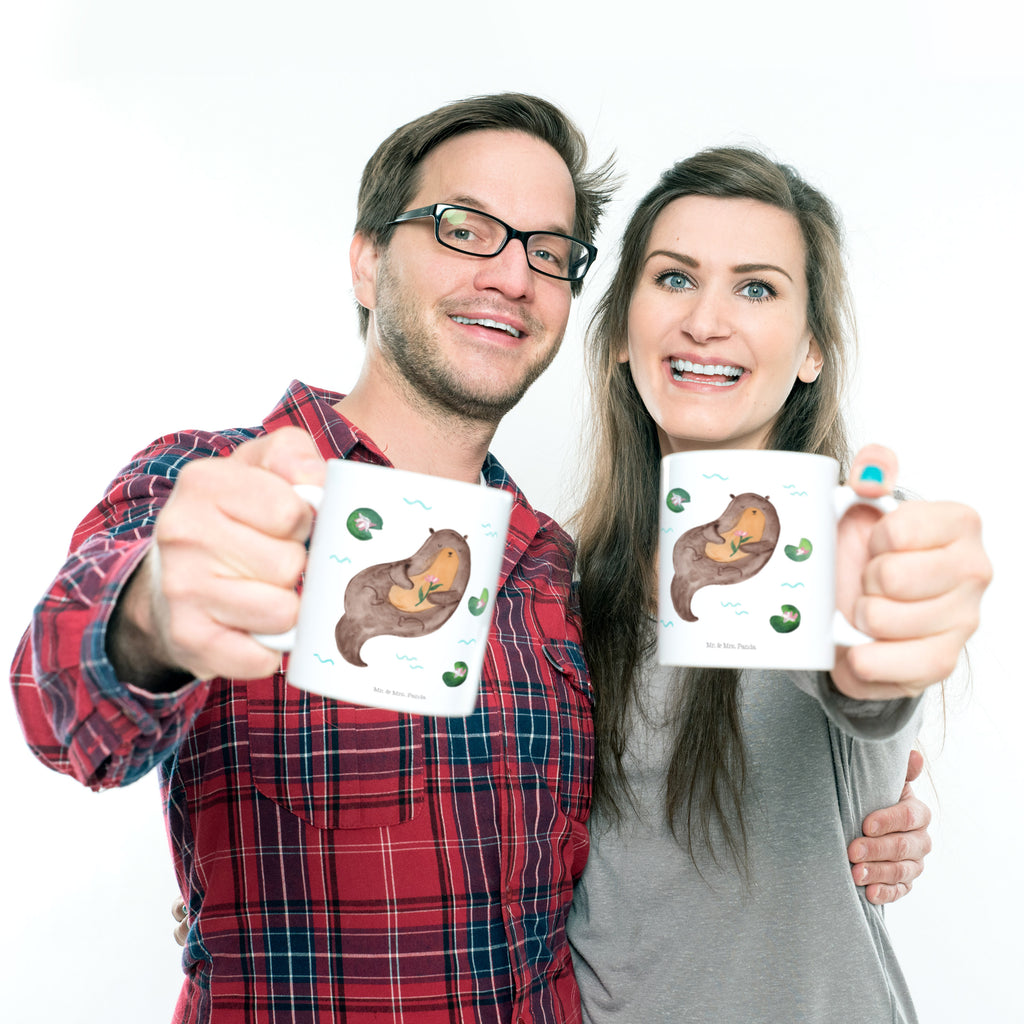 Kindertasse Otter mit Seerose Kunststoff Tasse, Kindergarten, Tasse, Trinkbecher, Camping Becher, Kaffeetasse, Kunststoffbecher, Kindergartenbecher, Outdoorgeschirr, Kunststoffgeschirr, Reisebecher, Reisetasse, Kinderbecher, Otter, Fischotter, Seeotter, Otter Seeotter See Otter