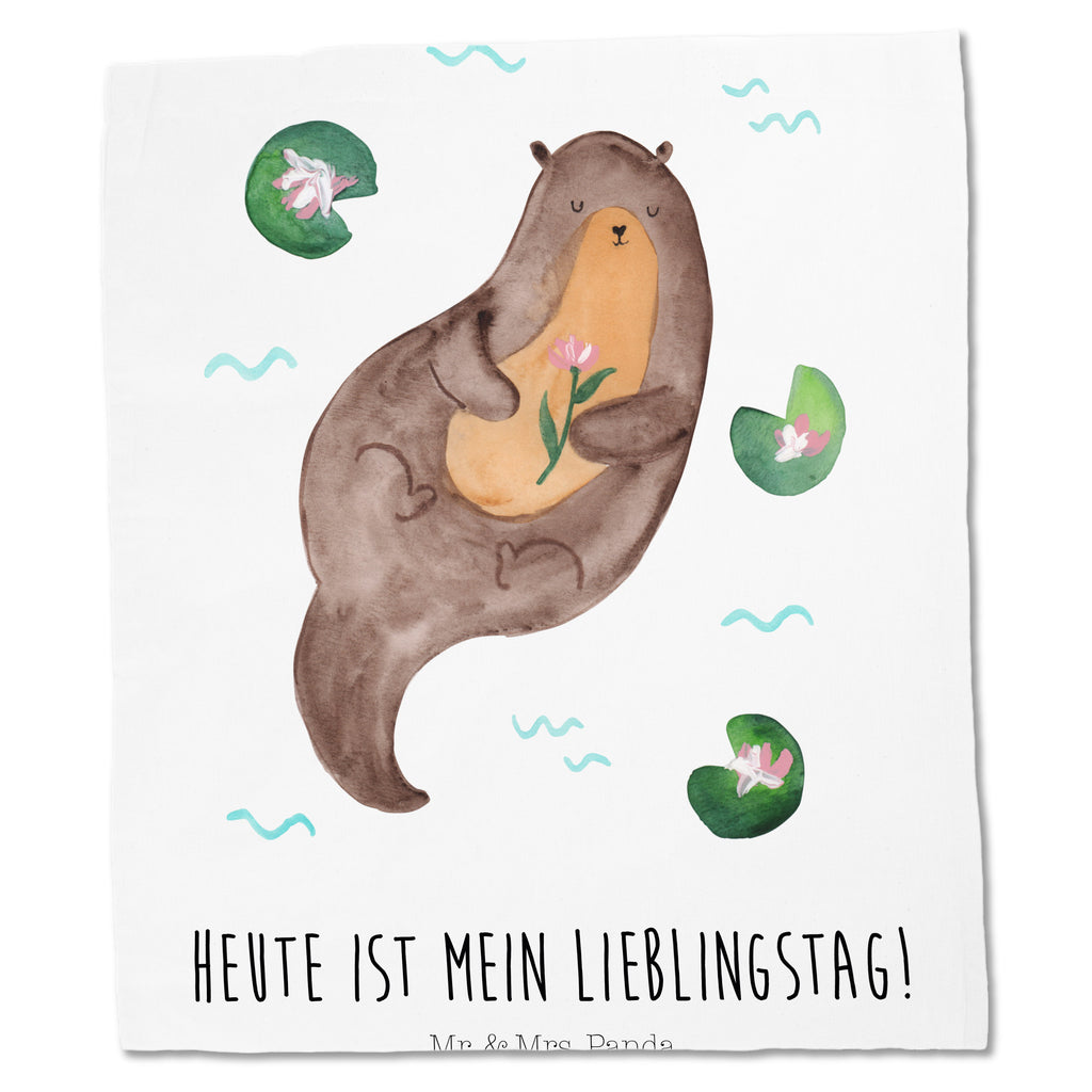 Tragetasche Otter mit Seerose Beuteltasche, Beutel, Einkaufstasche, Jutebeutel, Stoffbeutel, Otter, Fischotter, Seeotter, Otter Seeotter See Otter