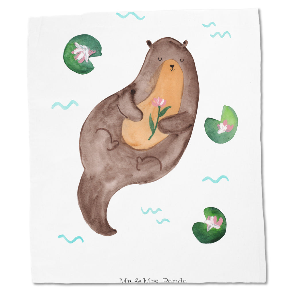 Tragetasche Otter mit Seerose Beuteltasche, Beutel, Einkaufstasche, Jutebeutel, Stoffbeutel, Otter, Fischotter, Seeotter, Otter Seeotter See Otter
