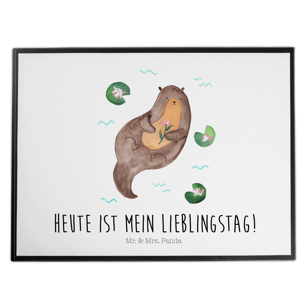 Schreibtischunterlage Otter mit Seerose Schreibunterlage, Schreibtischauflage, Bürobedarf, Büroartikel, Schreibwaren, Schreibtisch Unterlagen, Schreibtischunterlage Groß, Otter, Fischotter, Seeotter, Otter Seeotter See Otter