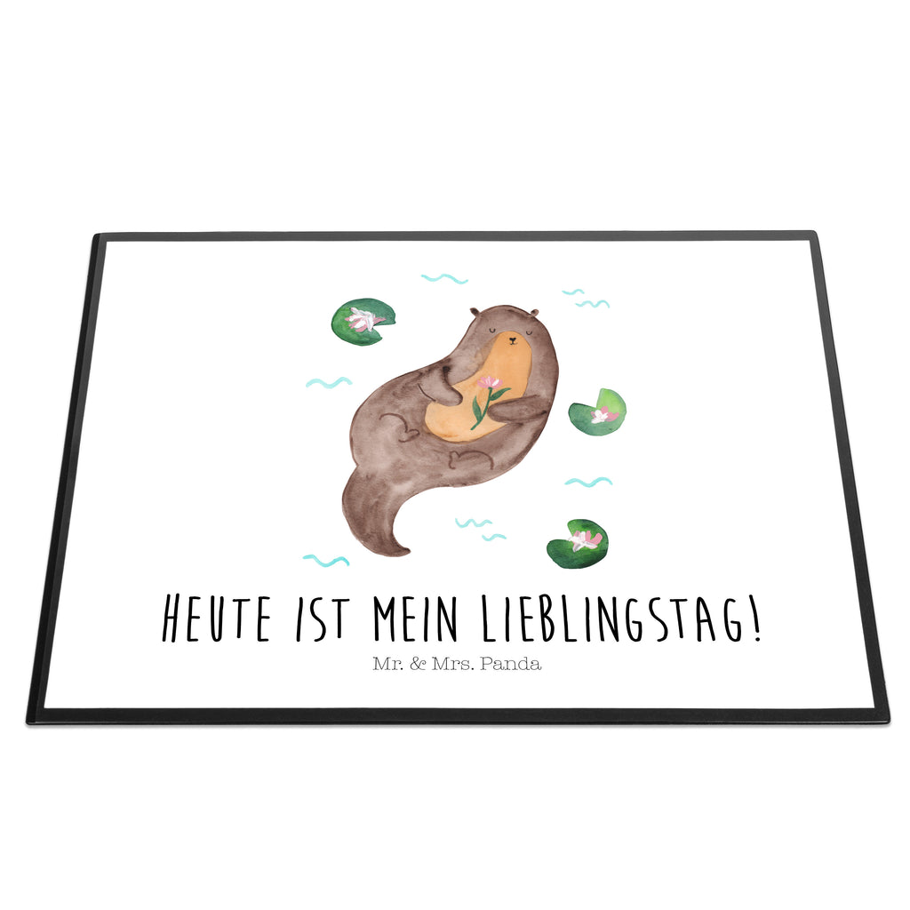 Schreibtischunterlage Otter mit Seerose Schreibunterlage, Schreibtischauflage, Bürobedarf, Büroartikel, Schreibwaren, Schreibtisch Unterlagen, Schreibtischunterlage Groß, Otter, Fischotter, Seeotter, Otter Seeotter See Otter