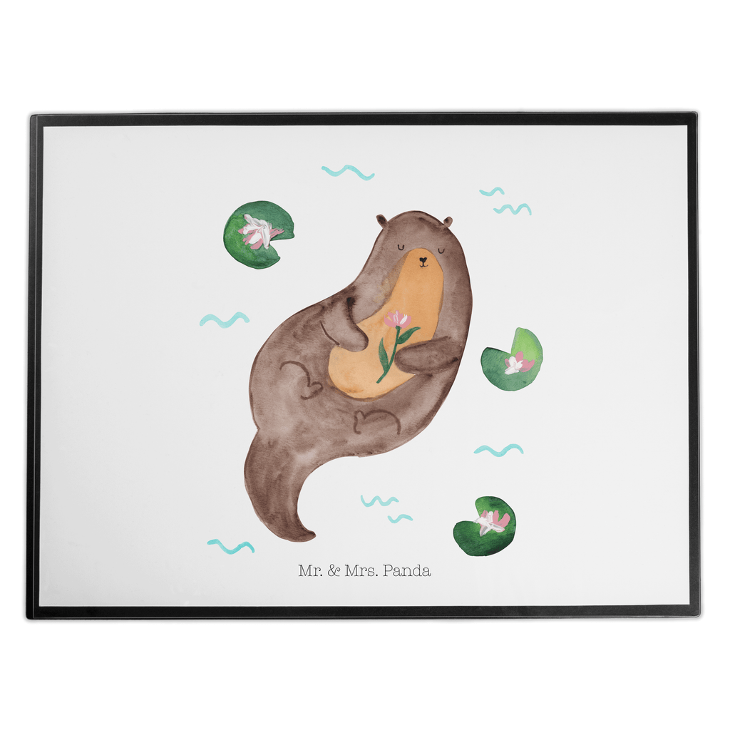 Schreibtischunterlage Otter mit Seerose Schreibunterlage, Schreibtischauflage, Bürobedarf, Büroartikel, Schreibwaren, Schreibtisch Unterlagen, Schreibtischunterlage Groß, Otter, Fischotter, Seeotter, Otter Seeotter See Otter