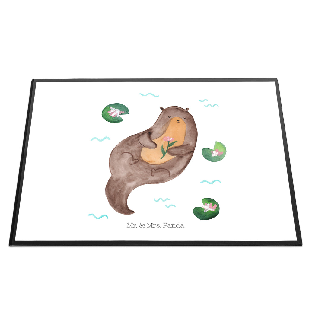 Schreibtischunterlage Otter mit Seerose Schreibunterlage, Schreibtischauflage, Bürobedarf, Büroartikel, Schreibwaren, Schreibtisch Unterlagen, Schreibtischunterlage Groß, Otter, Fischotter, Seeotter, Otter Seeotter See Otter