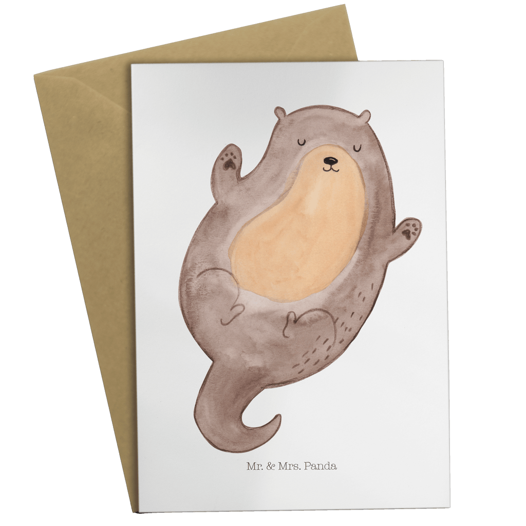 Grußkarte Otter Umarmen Klappkarte, Einladungskarte, Glückwunschkarte, Hochzeitskarte, Geburtstagskarte, Karte, Otter, Fischotter, Seeotter, Otter Seeotter See Otter