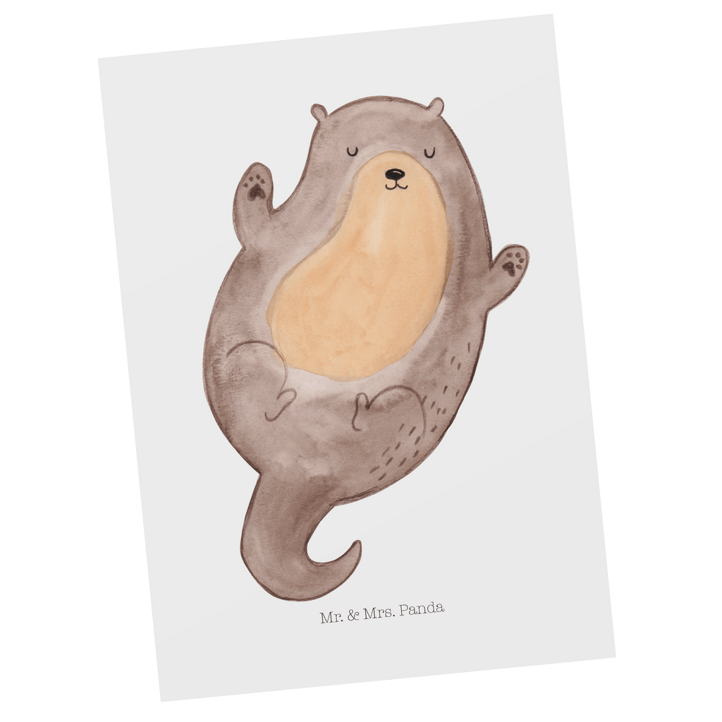 Postkarte Otter Umarmen Geschenkkarte, Grußkarte, Karte, Einladung, Ansichtskarte, Geburtstagskarte, Einladungskarte, Dankeskarte, Otter, Fischotter, Seeotter, Otter Seeotter See Otter