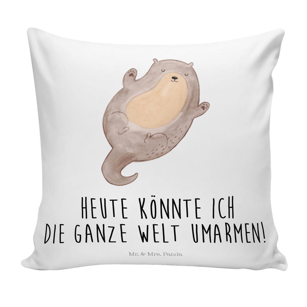 40x40 Kissen Otter Umarmen Kissenhülle, Kopfkissen, Sofakissen, Dekokissen, Motivkissen, Otter, Fischotter, Seeotter, Otter Seeotter See Otter