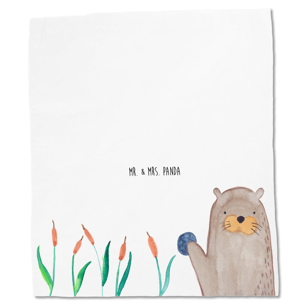 Tragetasche Otter mit Stein Beuteltasche, Beutel, Einkaufstasche, Jutebeutel, Stoffbeutel, Otter, Fischotter, Seeotter, Otter Seeotter See Otter