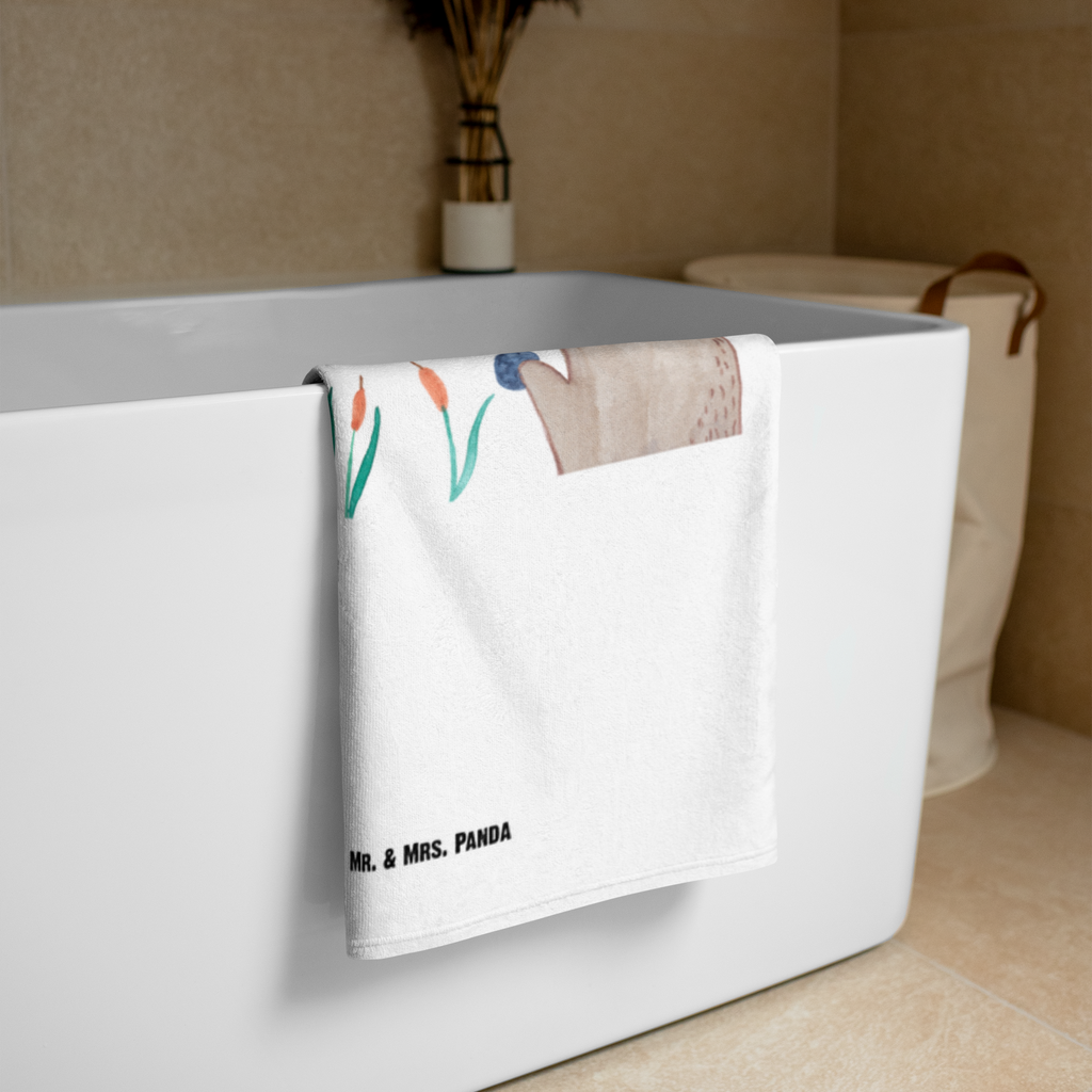 XL Badehandtuch Otter mit Stein Handtuch, Badetuch, Duschtuch, Strandtuch, Saunatuch, Otter, Fischotter, Seeotter, Otter Seeotter See Otter