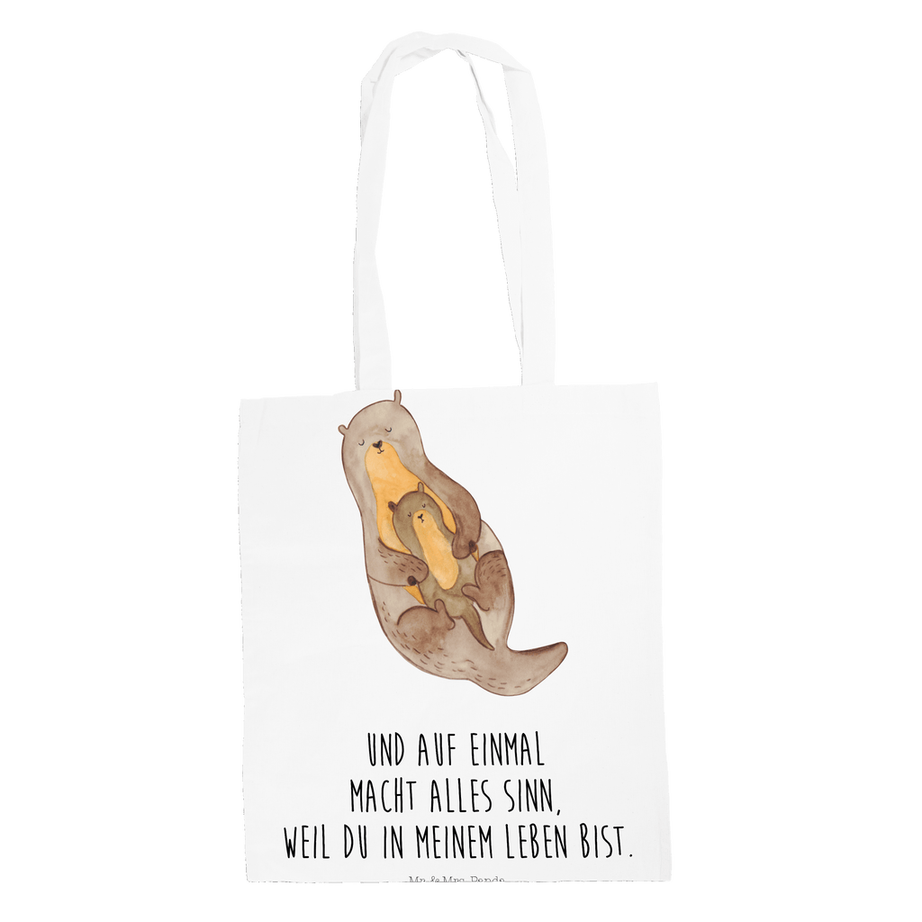 Tragetasche Otter mit Kind Beuteltasche, Beutel, Einkaufstasche, Jutebeutel, Stoffbeutel, Otter, Fischotter, Seeotter, Otter Seeotter See Otter